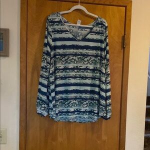 Sew In Love Blue and White Striped Blouse